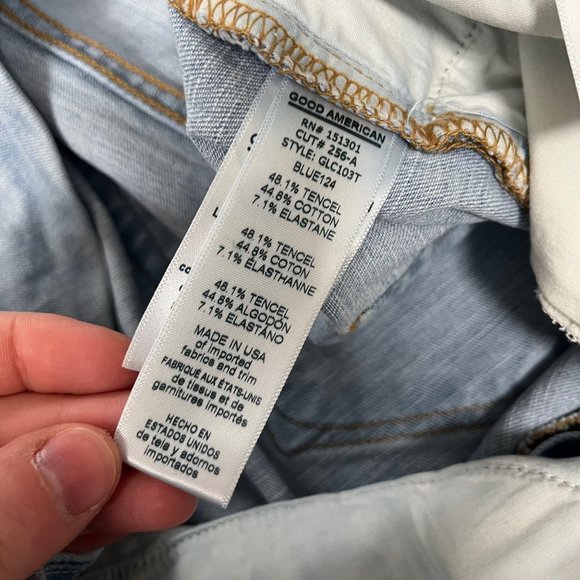 Good American Good Legs High Rise Crop Skinny Jeans Blue Women’s Size 22 - Picture 11 of 11